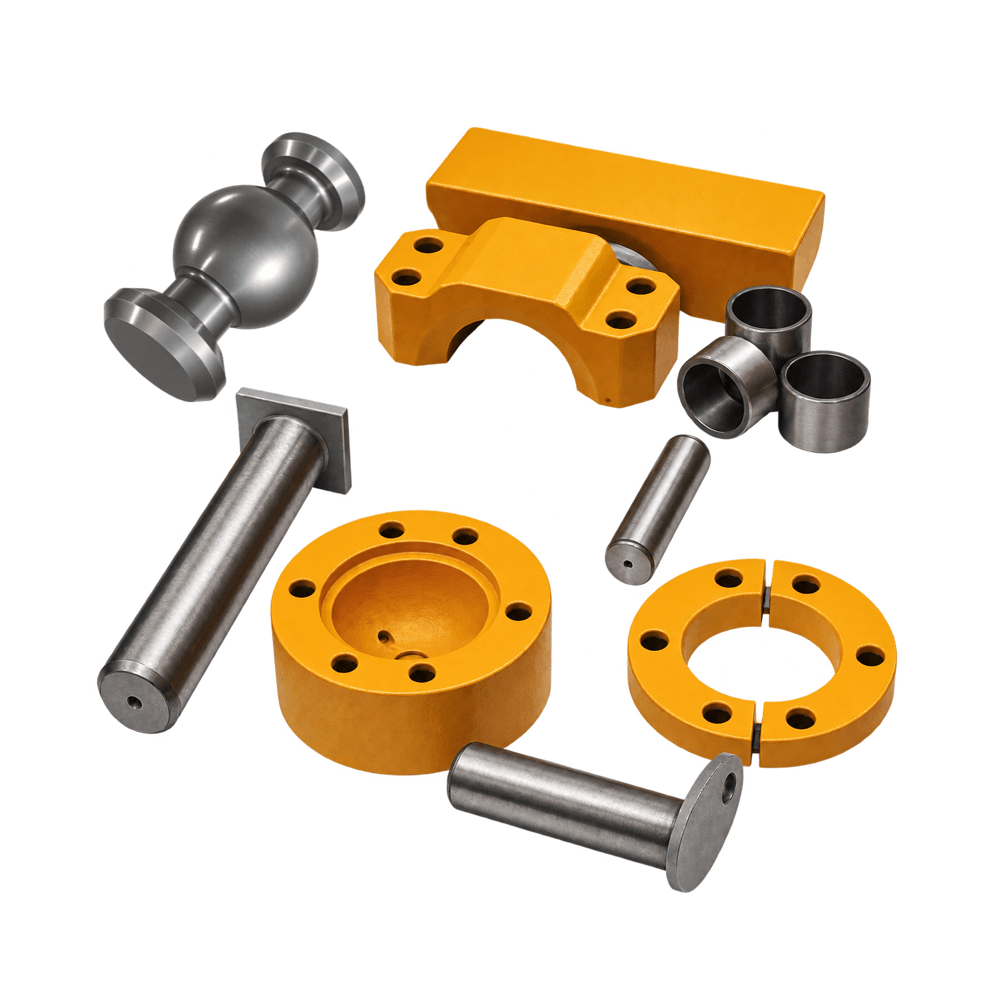 dozer blade trunnion, pins, and bushings